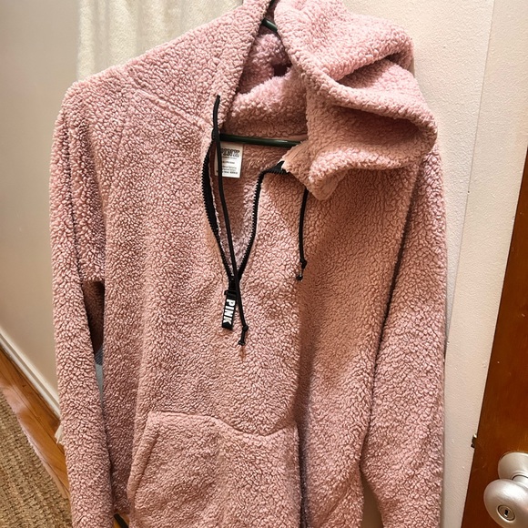 PINK Victoria's Secret Sweaters - PINK Victoria's Secret Blush Sherpa Hoodie